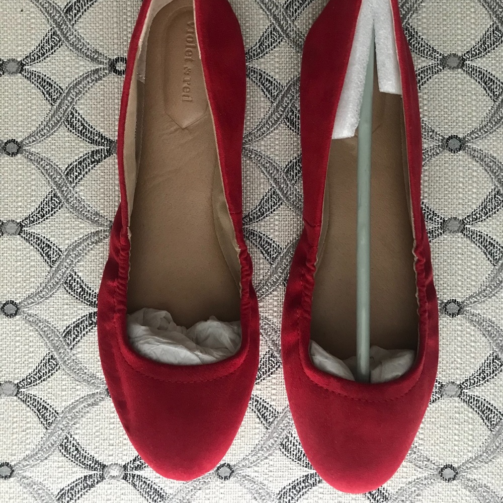 Violet & Red Faux Suede Ballet Flat - Never Worn
